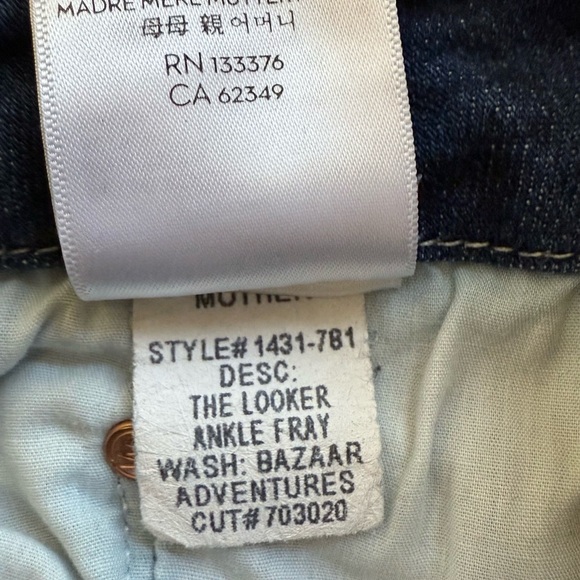 Mother “The Looker Ankle Fray” High Rise Skinny Jeans With Frayed Hems Size 24 - Picture 16 of 16